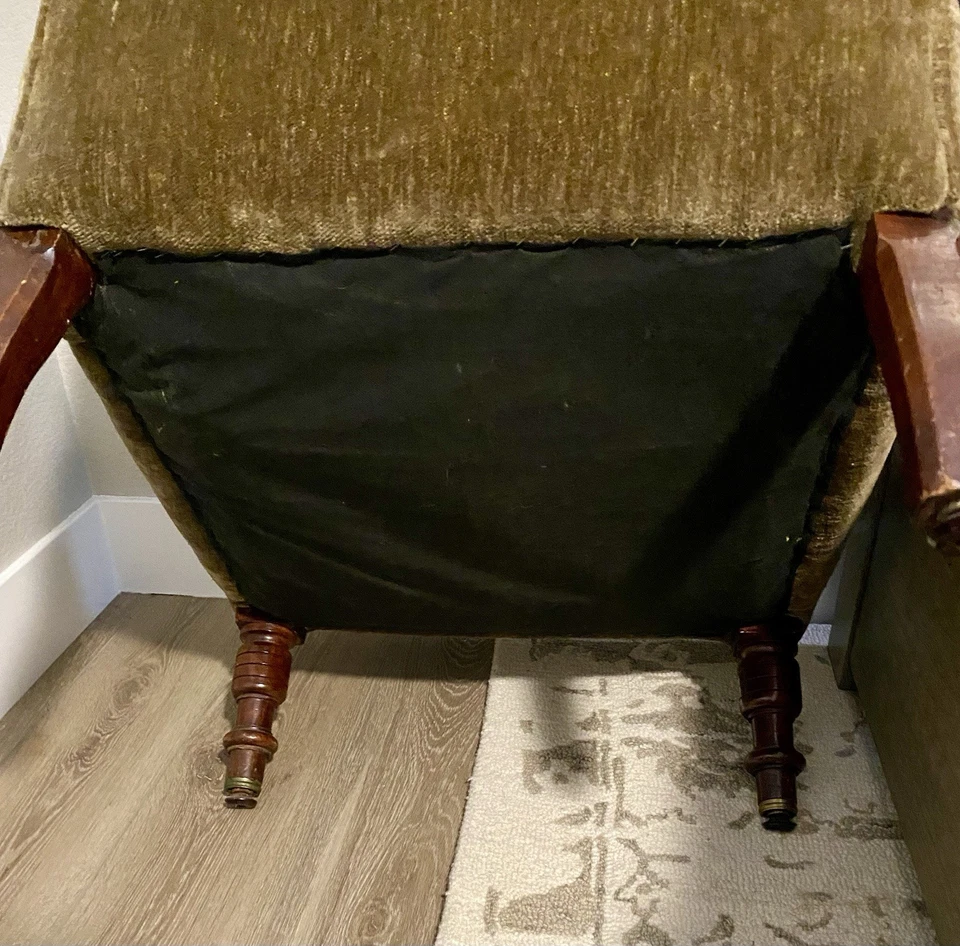 Antigua silla/s zapatilla tapizada de costura renovada. Foto 3 de 4