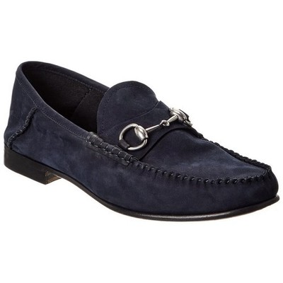 GUCCI 1953 SOFT SUEDE GIGI HORSEBIT LOAFER MIDNIGHT BLUE SZ G 8 *$1050.00* NEW