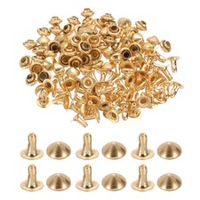 5mm Spike Rivets, 100 Sets Round Studs Rivet Rapid Punk Spikes, Light Gold