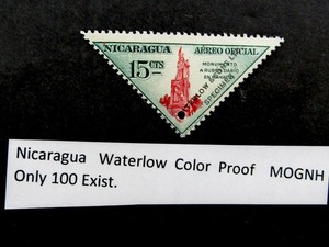 nystamps Nicaragua Stamp Waterlow Color Proof MNH Only 100 Exist €300 U26y672