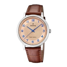 FESTINA F20660/2 Gents Solar Stainless Steel Case Leather Strap 2 Year Warranty