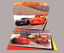 Disney Pixar Cars 2 Puzzles in Tin Lunch Box Case - Lightning McQueen & Mater
