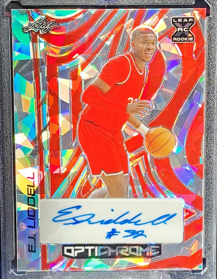 EJ LIDDELL RC AUTOGRAPH 2023 LEAF OPTICHROME RED ICE PRIZM SSP /4 NBA - Image 3 of 3