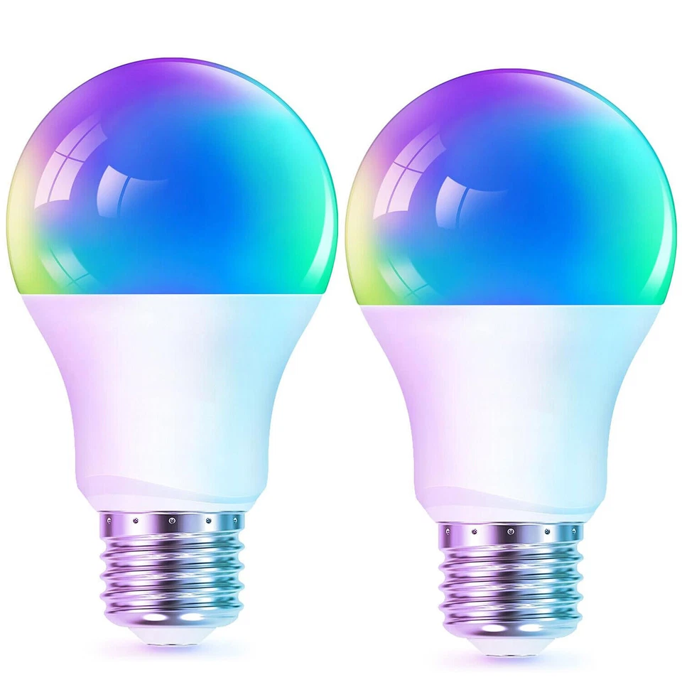 4-Pack LED RGB Smart Light Bulb A21 15W WiFi Bluetooth E26 Alexa & Google Home - Image 3 of 4