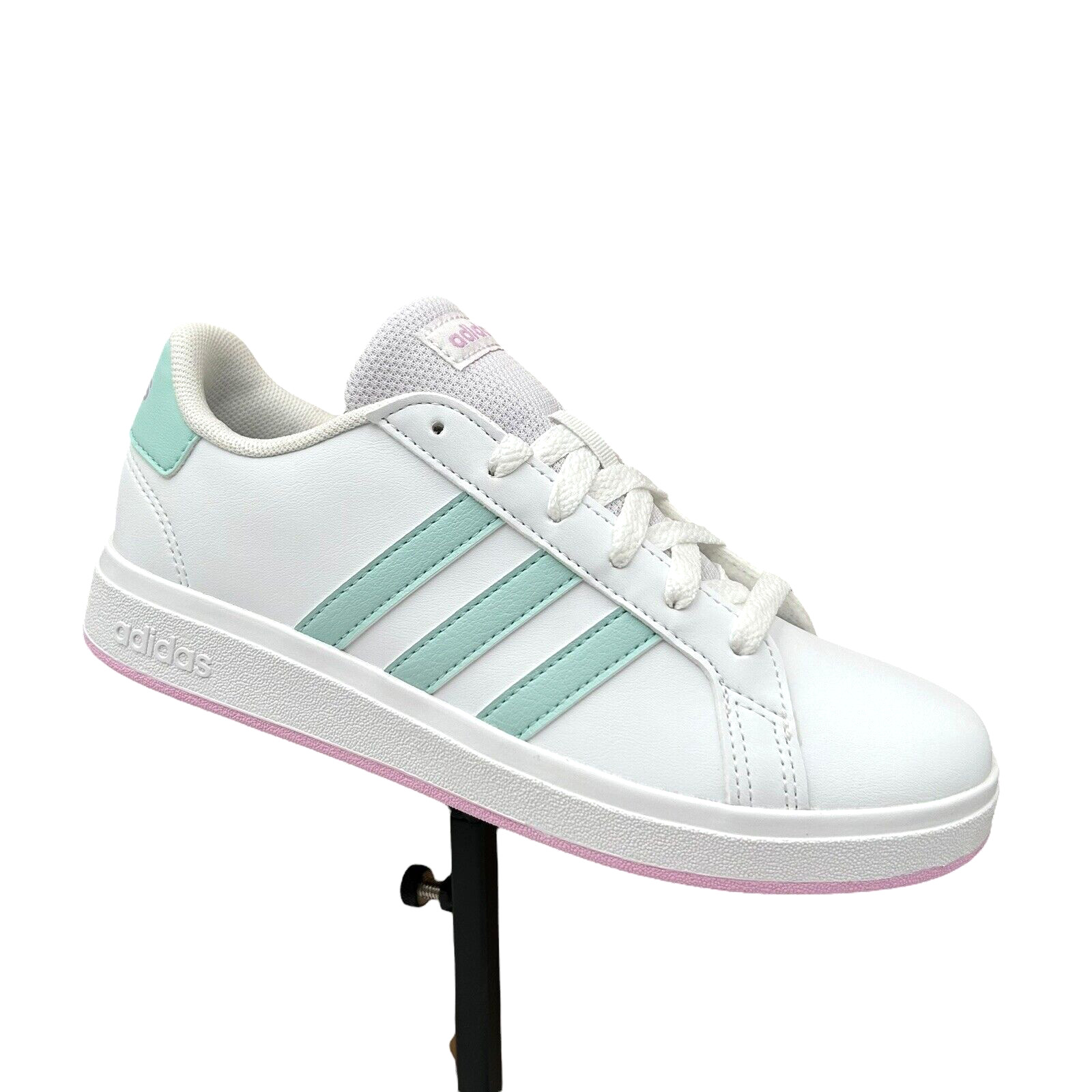 adidas Grand Court 2.0 Youth Girl’s Sneakers Size 2.5 White/Flash Aqua Lace up adidas Grand Court 2.0 Youth Girl’s Sneakers Size 2.5 White/Flash Aqua Lace up