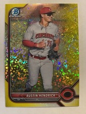 2022 Bowman Chrome Prospects Yellow Mini Diamond Refractor Austin Hendrick   /75