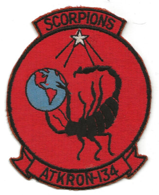 ORIGINAL & UNUSED ATTACK SQUADRON VA-134 SCORPIONS FLIGHT JACKET SQUADRON PATCH