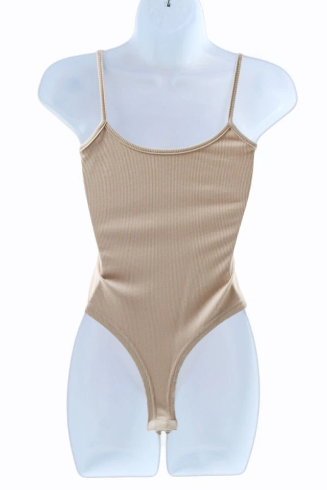 Teen Bodysuit Unbranded Teens Women Spaghetti Strap Bodysuit Size M Tan Foto 4 de 4