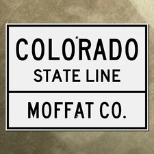 Colorado state line highway marker road sign 1948 Moffat County US 40 14x10