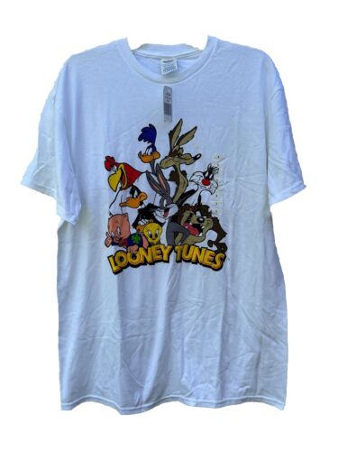 Looney Tunes Shirt Herren groß weiß Rundhalsausschnitt Delta Pro Gewicht vorgepreshrunk Baumwolle - Bild 2 von 9