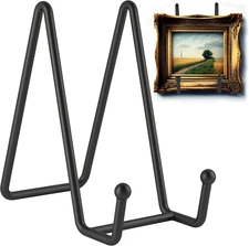 2 Pack 6 Inch Plate Stands for Display Black Iron Plate Holder Display Stand