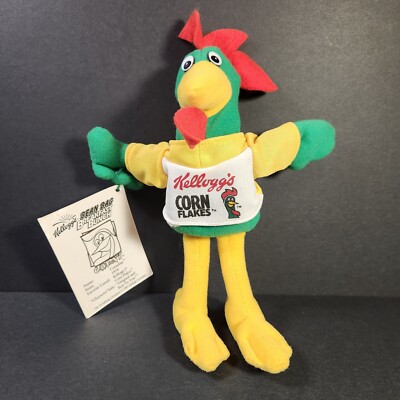 Vintage 1997 Kellogg's Bean Bag Breakfast Bunch - Corny Cornelius - 9'' Plush NWT