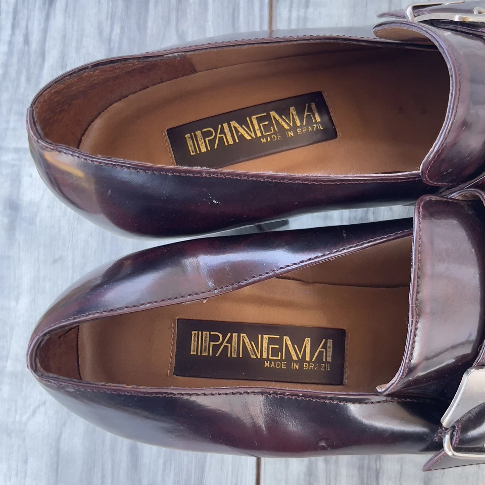 Ipanema Mocasines Tacón Grueso Mujeres 9M Cuero Marrón Puntera Cuadrada Y2K Zapatos Academia Foto 4 de 4