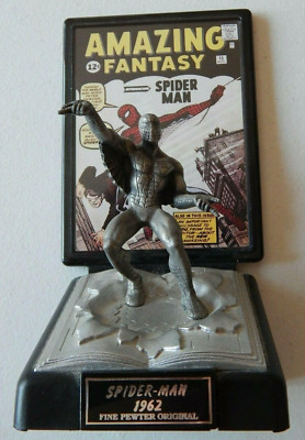 Comic Book Champions MARVEL Silver Age 1962 Spider-Man Pewter Statue w/COA MINT