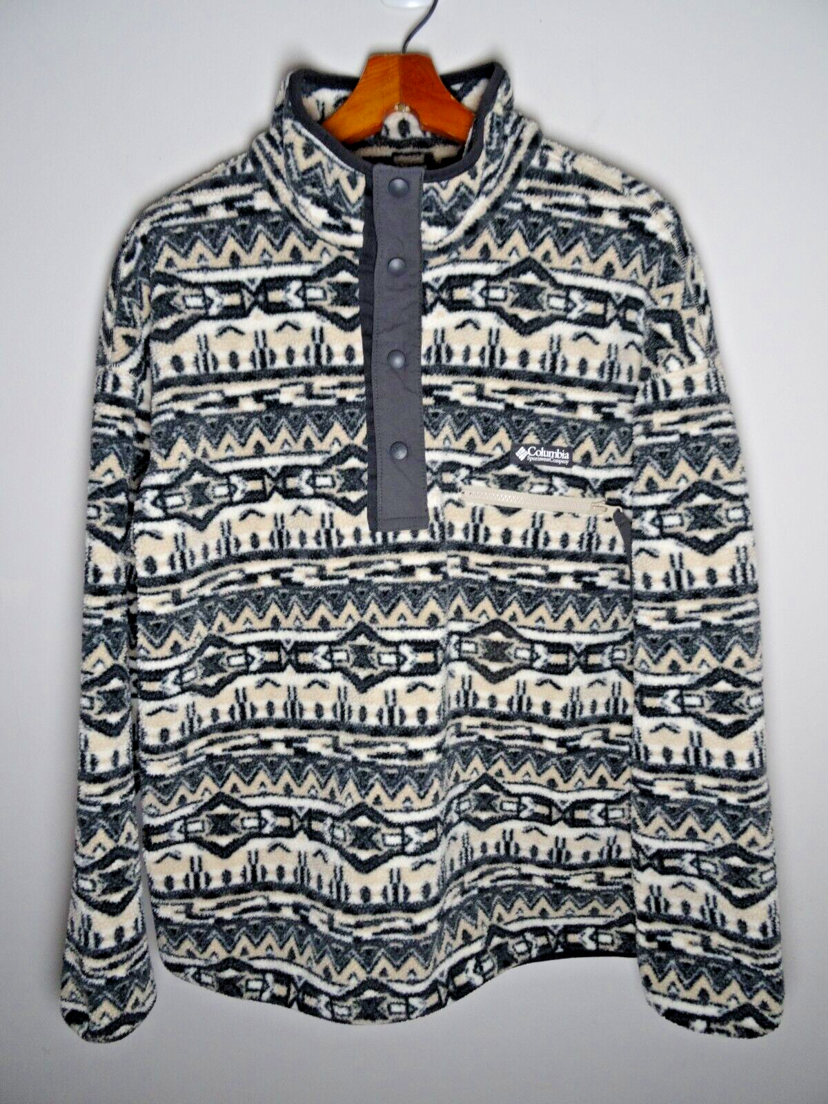 Vintage 90s Columbia Aztec Synchilla Fleece Pullover Jacket Men's Large