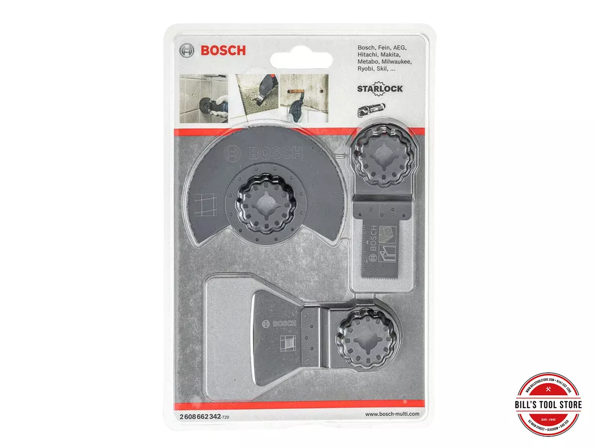 Bosch Professional 3pc Starlock Ceramic Tile Multi Tool Blades 2608662342