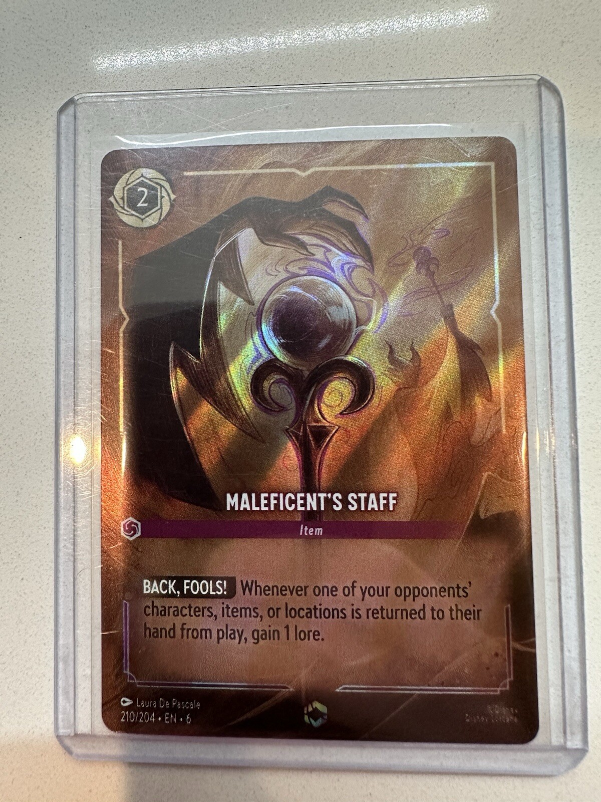 Lorcana Maleficent’s Staff Enchanted Azurite Sea Disney TCG 210/204