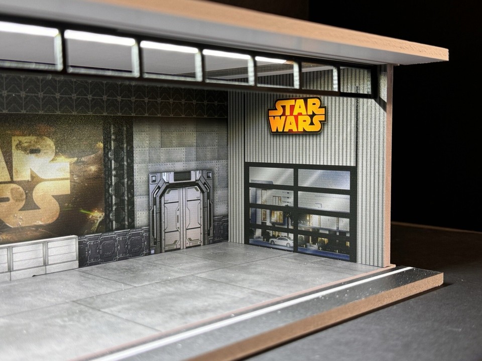 star-wars-theme-diorama-for-hot-wheels-1-64-model-diorama-garage-led