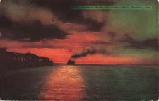 Steamship Sunset Mouth of Columbia River Portland Oregon 1912 Postcard P398
