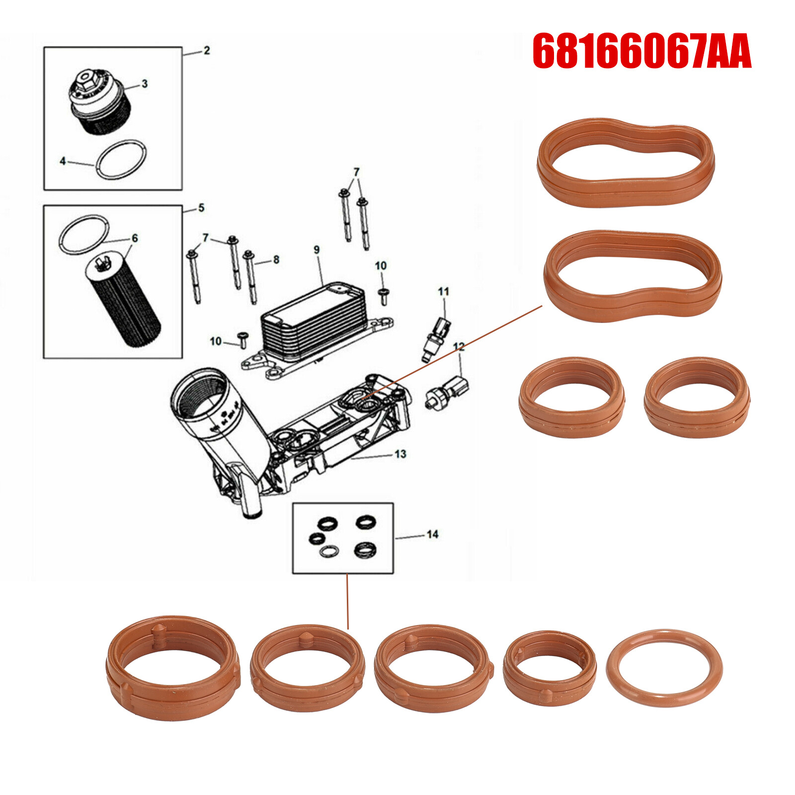 Adapter O Ring Seal Kit For Chrysler 200 300 Town & Countr