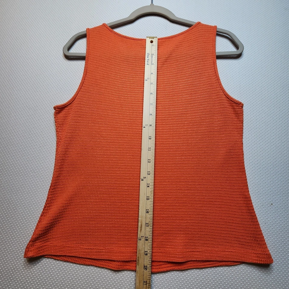 Camiseta sin mangas Copper Key para mujer grande naranja a rayas sin mangas mezcla de algodón Foto 4 de 4