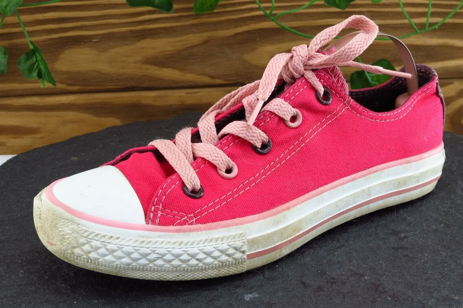 Scarpe basse rosa Converse All Star per ragazze taglia 2 M tessuto top