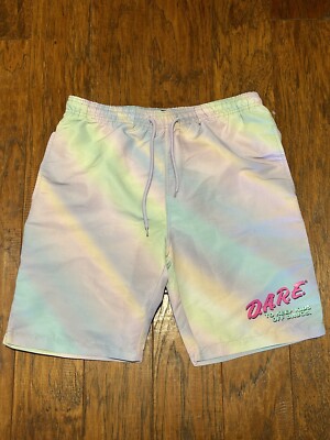 South Park D.A.R.E rainbow pastel line Swim Trunks Men s Medium EUC