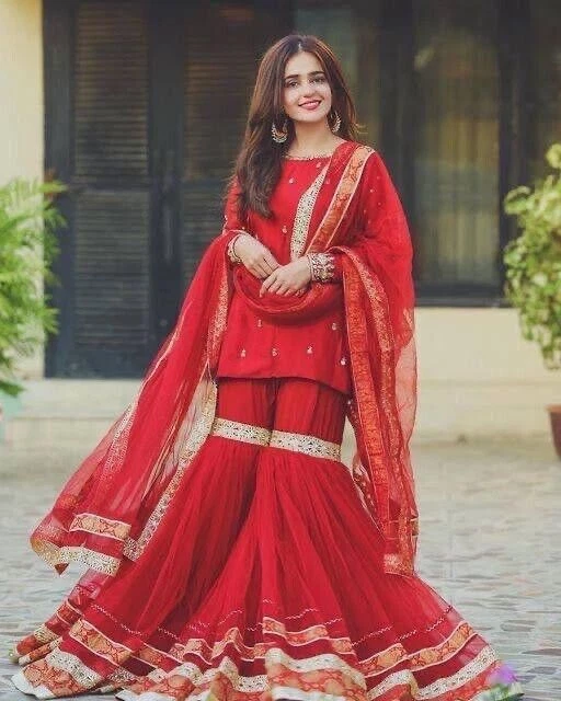 Pakistani designer sharara suits clearance