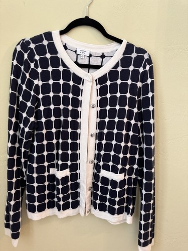 Navy /White Crown & Ivy Sweater XL Classic Look! Free Shipping