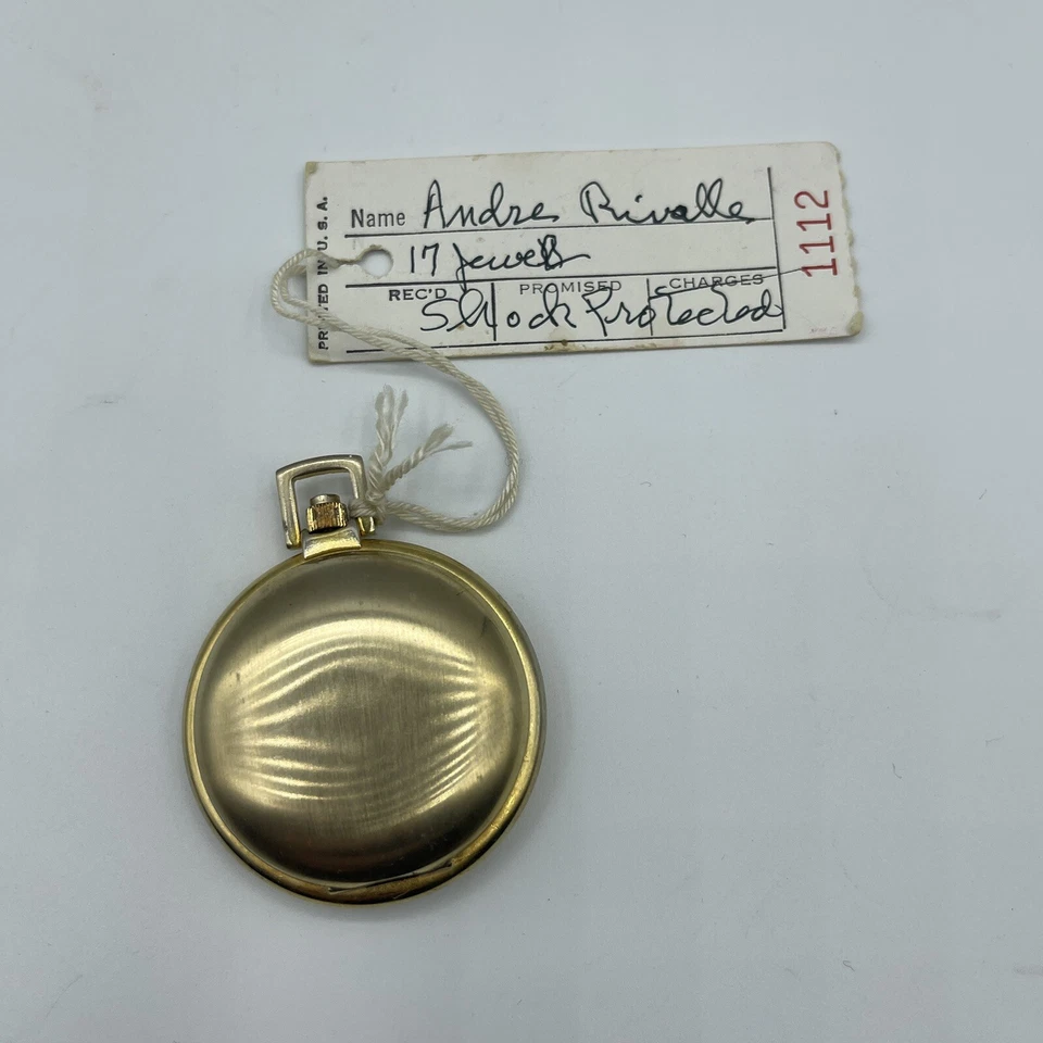 andre rivalle 17 jewels Pocket Watch Shock Protected Vintage Works - Image 3 of 4