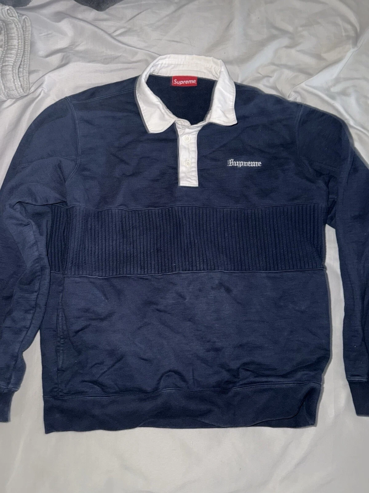 Sweat rugby Supreme FW17 bleu marine taille M