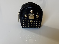 Mini Black Backpack Coin Purse Keychain Studded Ladies Bag Ac - For Small Items