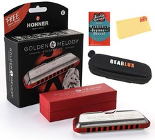 Hohner 544 Golden Melody Harmonica - Key of E w/ Carrying Case