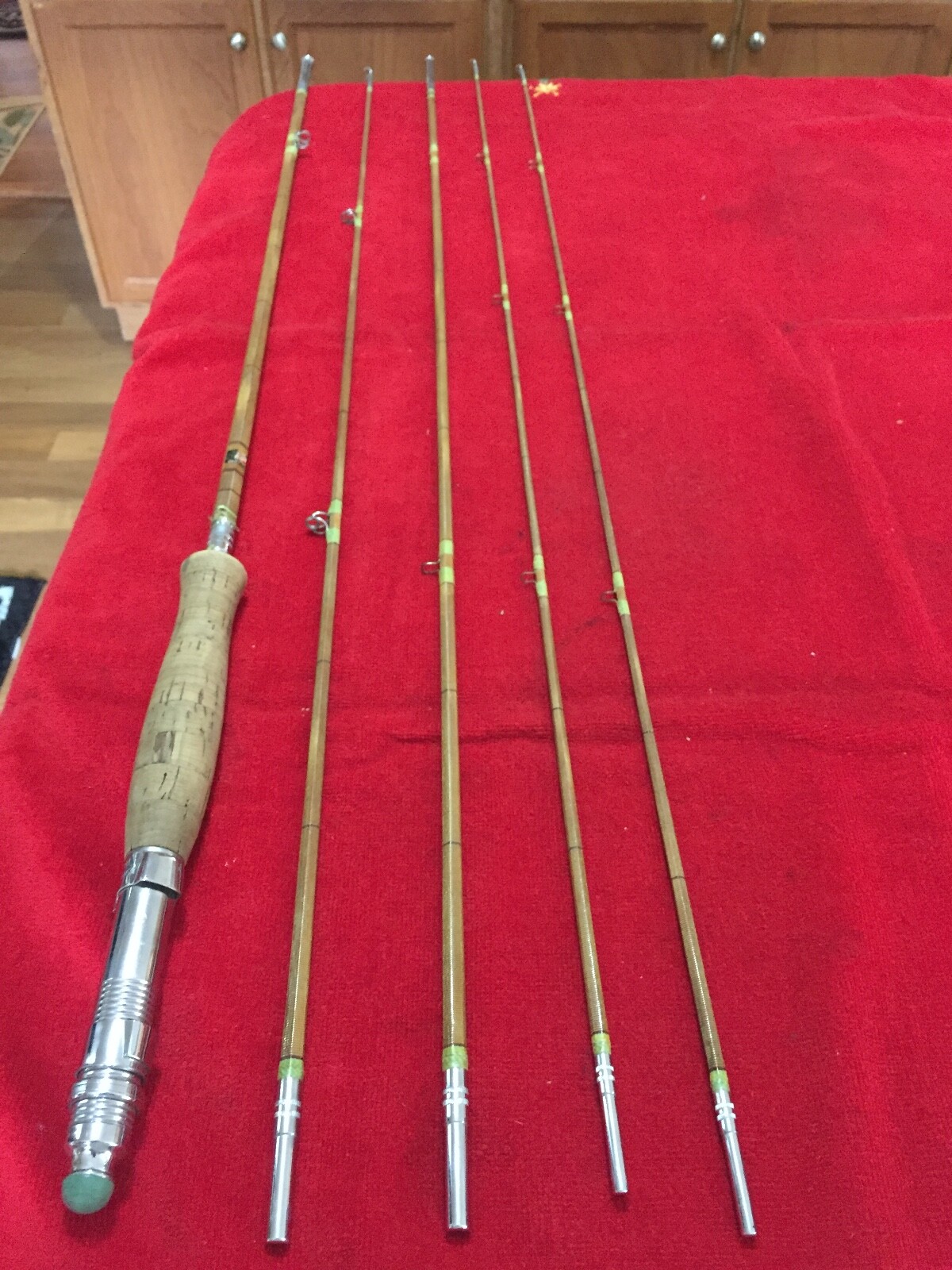 3 Vintage Kiraku & Co & Montague Bamboo Fly Fishing & Spinning Rods