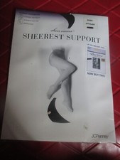 JC PENNEY Vintage OFF-BLACK Nylon Control Top PANTYHOSE- Size SHORT- 90-140 lbs