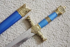 S0062 MINIATURE BIBLICAL MEDIEVAL KING SOLOMON ISRAEL SWORD DAGGER 15.8" BLUE