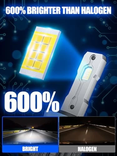 H11+9005 LED Bulbs Combo, 6000K Fanless 1:1 Mini Size, Plug H11 9005 Cool White - Image 3 of 4