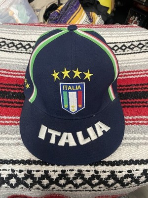 Italia Four Star Racing Cap 7 1/8 Fitted 57cm Blue Embroidered Good