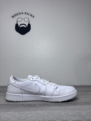 Size 14 - Nike Air Jordan 1 Low G Triple White Croc DD9315-110