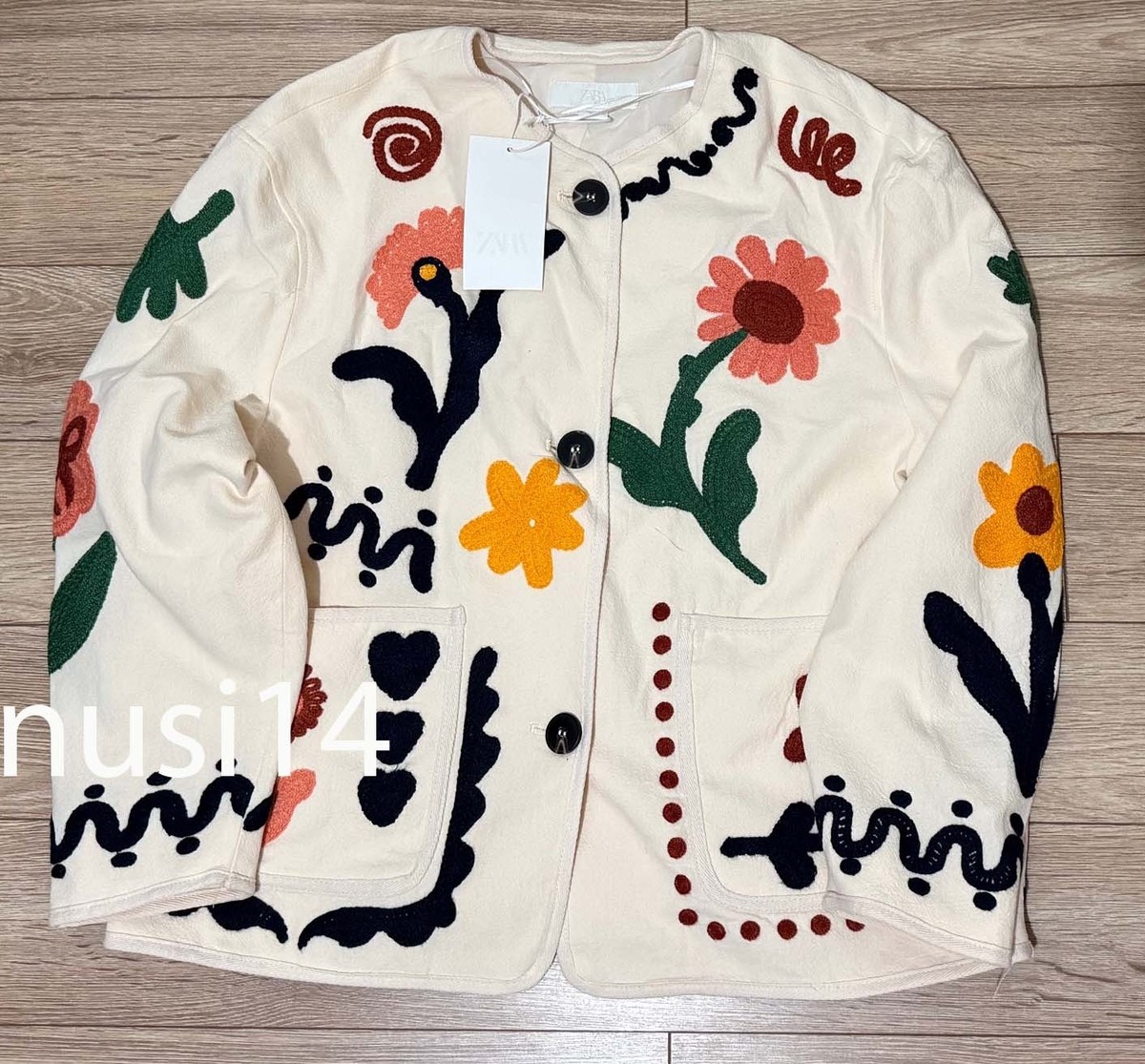 ZARA NEW WOMAN 100% COTTON EMBROIDERED FLORAL JACKET ECRU XS-XL