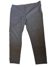 Ann Taylor Cropped Dress Trousers 16 Grey Side Zip Tapered