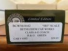 RARE HO Resin Brass Bethlehem Car Works B&O Baltimore and Ohio Green Coach BUILT — photo 9