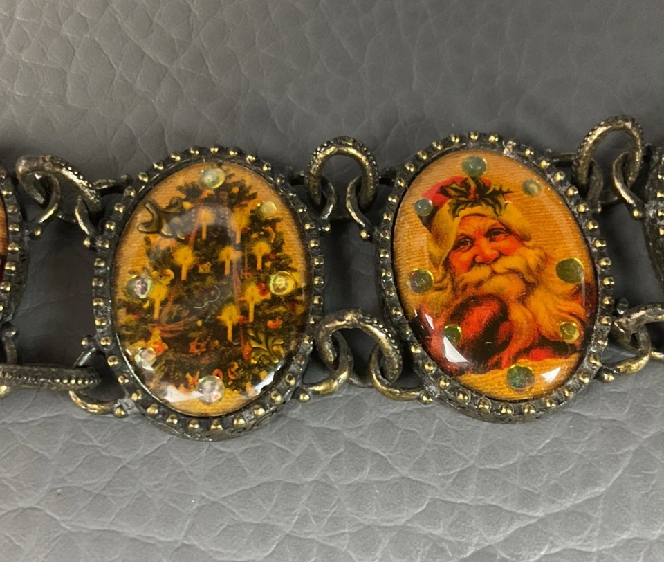 Pulsera de Navidad de Papá Noel con paneles de celulosa Avon NINA RICCI DE COLECCIÓN 8' Foto 3 de 4