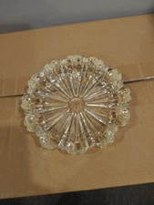 Vintage Clear Ashtray Round Heavy Glass for Cigar Cigarettes 5.5 Large Starburst