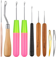 9 Pieces Crochet Hook for Hair Different Sizes Latch Hook Interlocking Tool C...