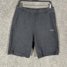 Acne Studios Sweat Shorts Mens Medium Black Cotton Fleece Logo Drawstring Casual