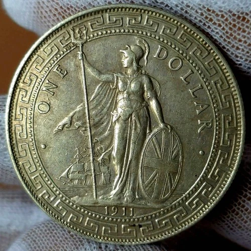 British Hong Kong trade dollar 1911 B Incused Bombay mint great condition NP9