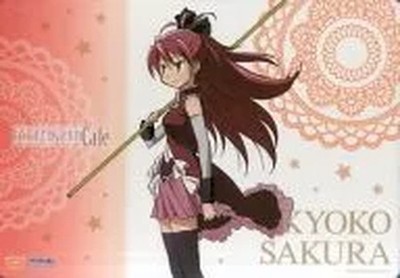 Kyoko Laminated Lunch Mat Madoka Magica Cafe Food Purchase Bonus USED