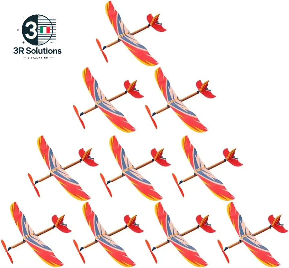 5/10 Pz Elastico Alimentato Modello Di Aereo Aliante Aerei Bomber Aereo Festa Di - Immagine 2 di 4