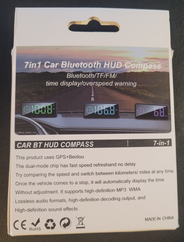 Digital Car HUD Compass, GPS Speedometer, Overspeed Alarm, C79 - New | eBay